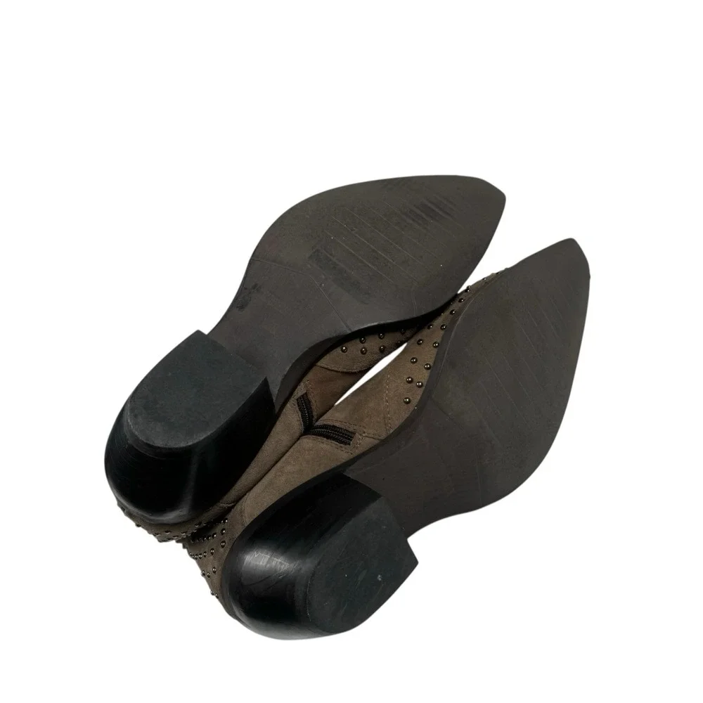 Emanuele Crasto‎ Suede Studded Western Cowgirl Boho Point Toe Ankle Booties 7.5